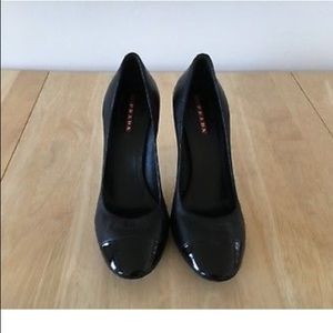 Classic Black Prada Pumps, Size 37 (US 7)
